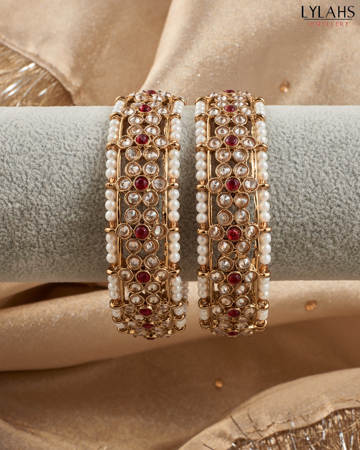 Lylahs Jewellery - Pair of Bangles - Dark Pink
