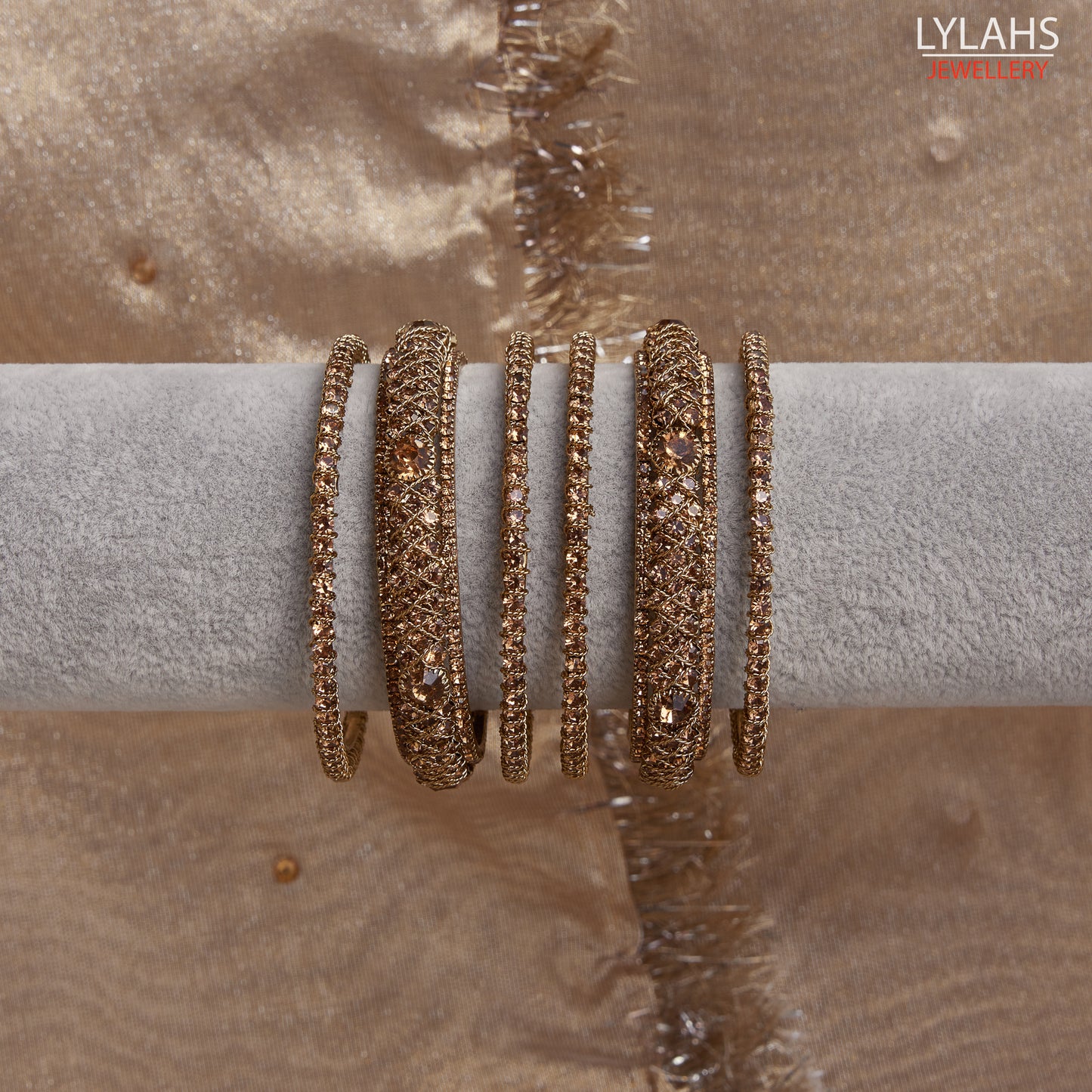 Set of 6 bangles - Pakistani Indian Jewellery - Gold