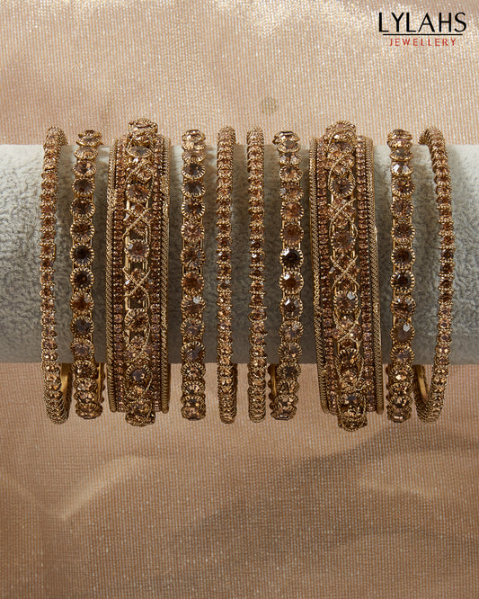Set of 10 bangles - Lylahs Jewellery Gold