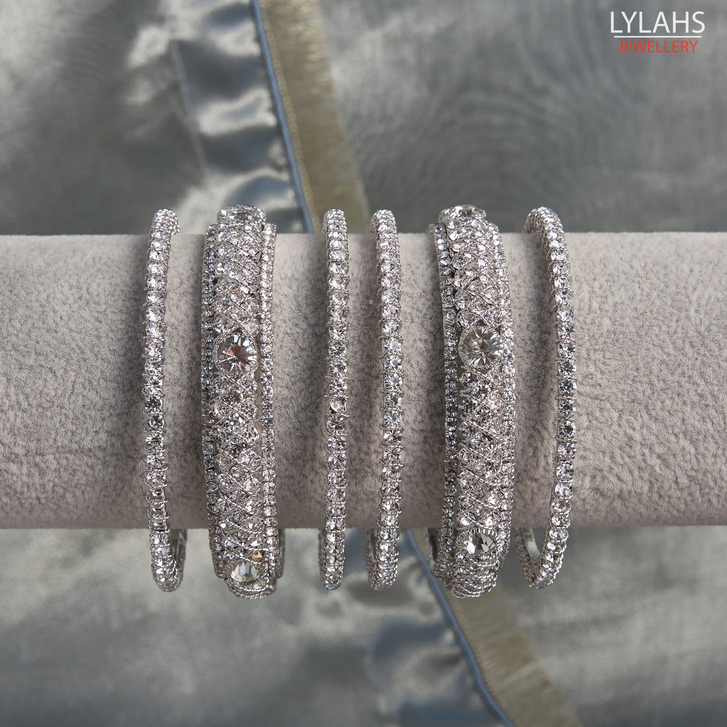 Set of 6 bangles - Pakistani Indian Jewellery - Silver